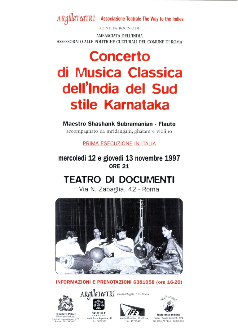 immagine per Concerto di Musica Classica Karnataka con Shashank Subramaniam