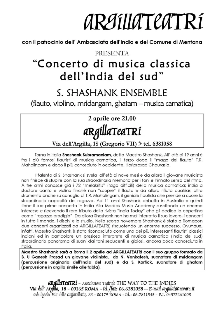 immagine per Concerto di musica classica dell'India del sud