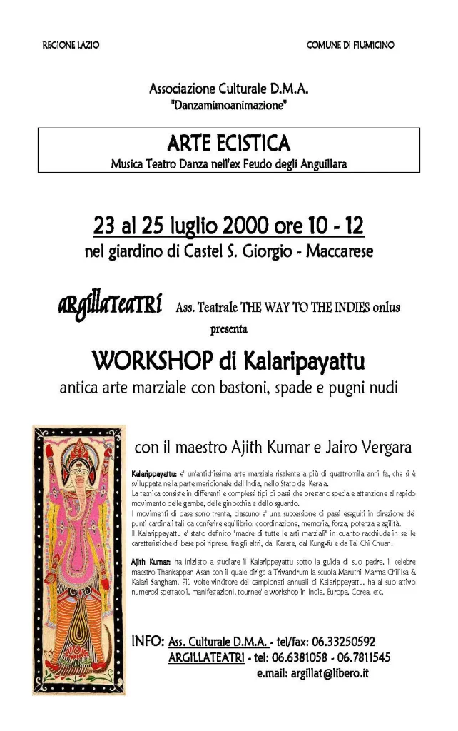immagine per Workshop di Kalaripayattu con Ajith Kumar e Jairo Vergara