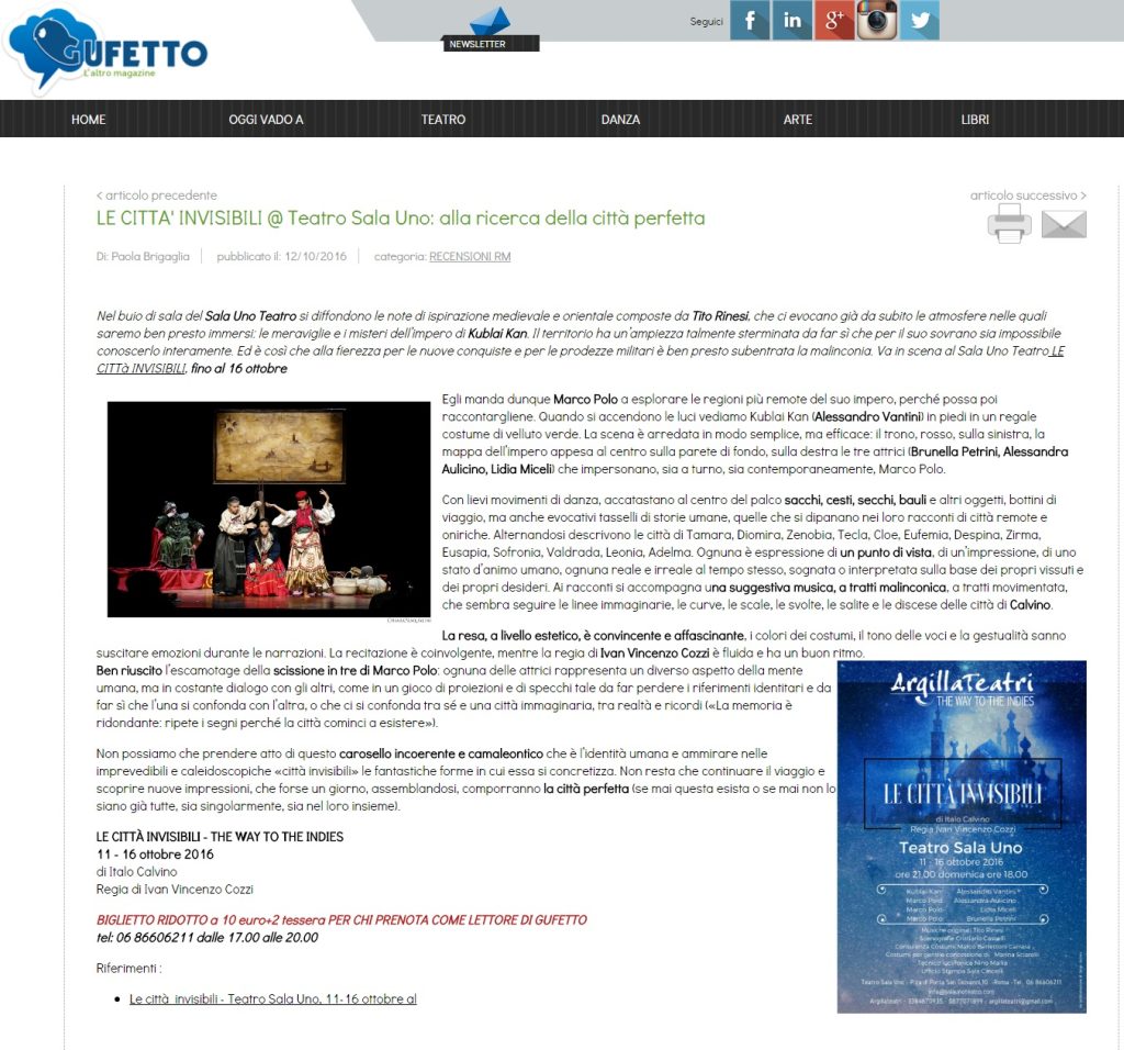 Le Città Invisibili. Recensioni.