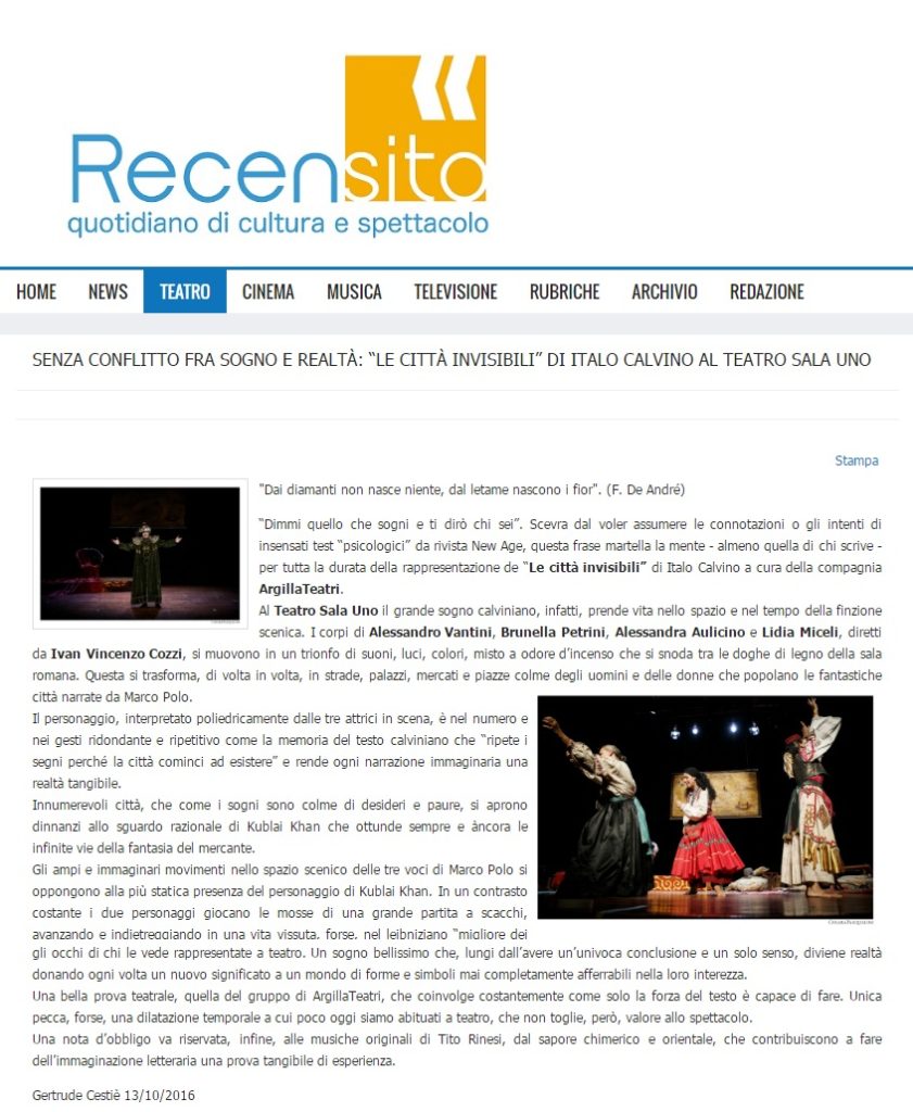 Le Città Invisibili. Recensioni.